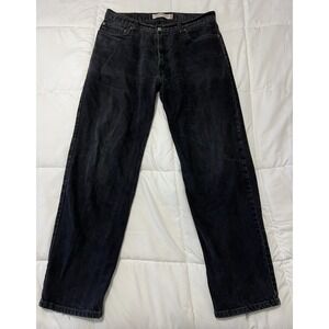 Levi's 550 Men's Relaxed Fit Jeans 36x34 Distressed Black Denim Straight